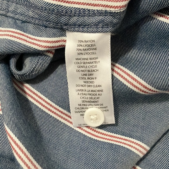 NWT beachlunchlounge Striped Button Down Shirt Size XS - Picture 6 of 6